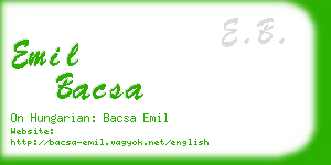 emil bacsa business card